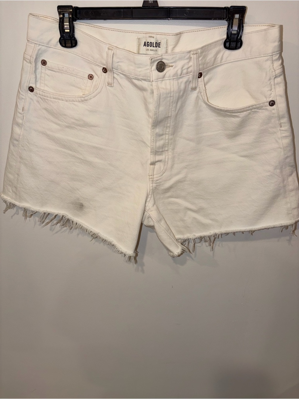 AGOLDE White Denim Shorts